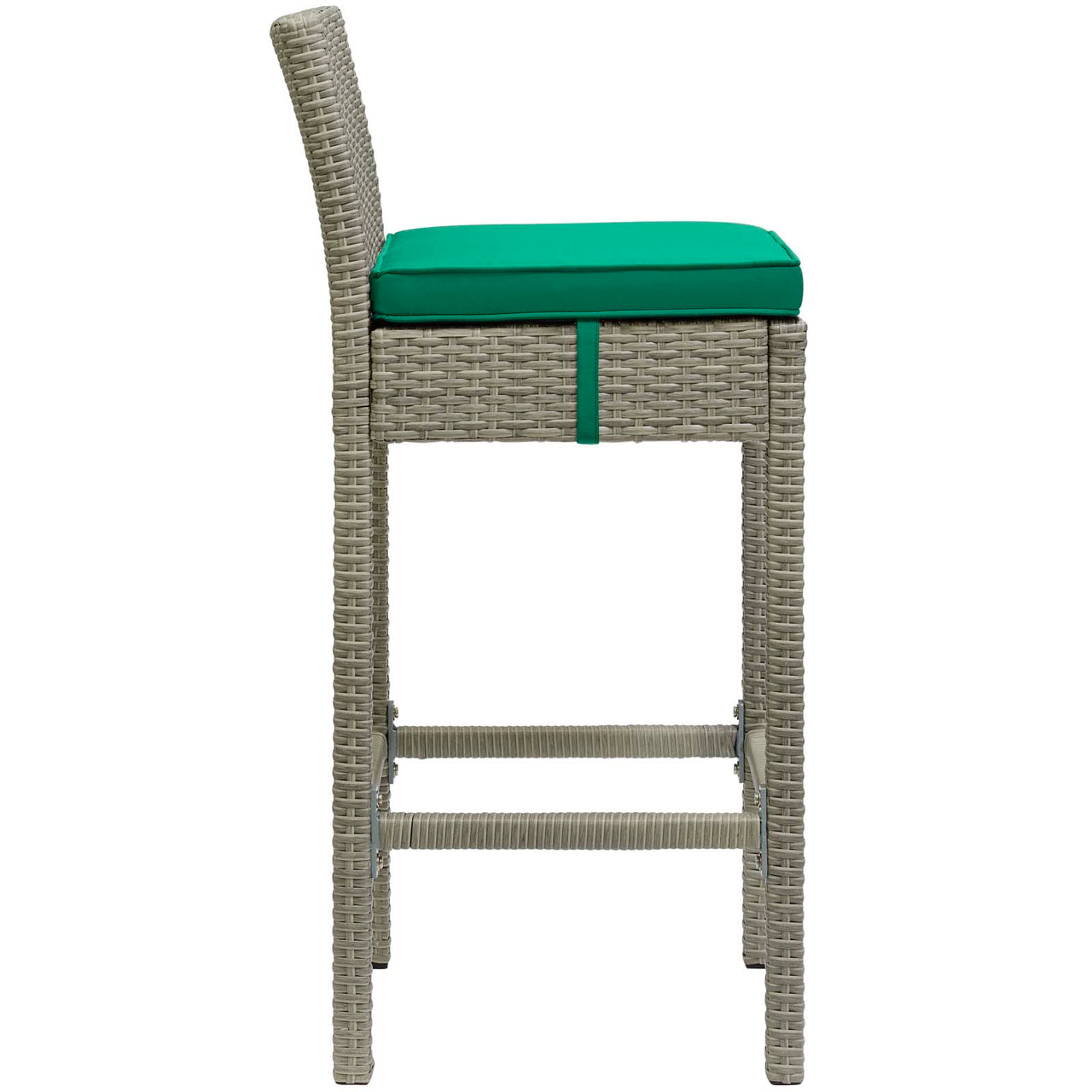 Condura Alfresco Woven Bar Stool Set of 2, Light Gray & Green