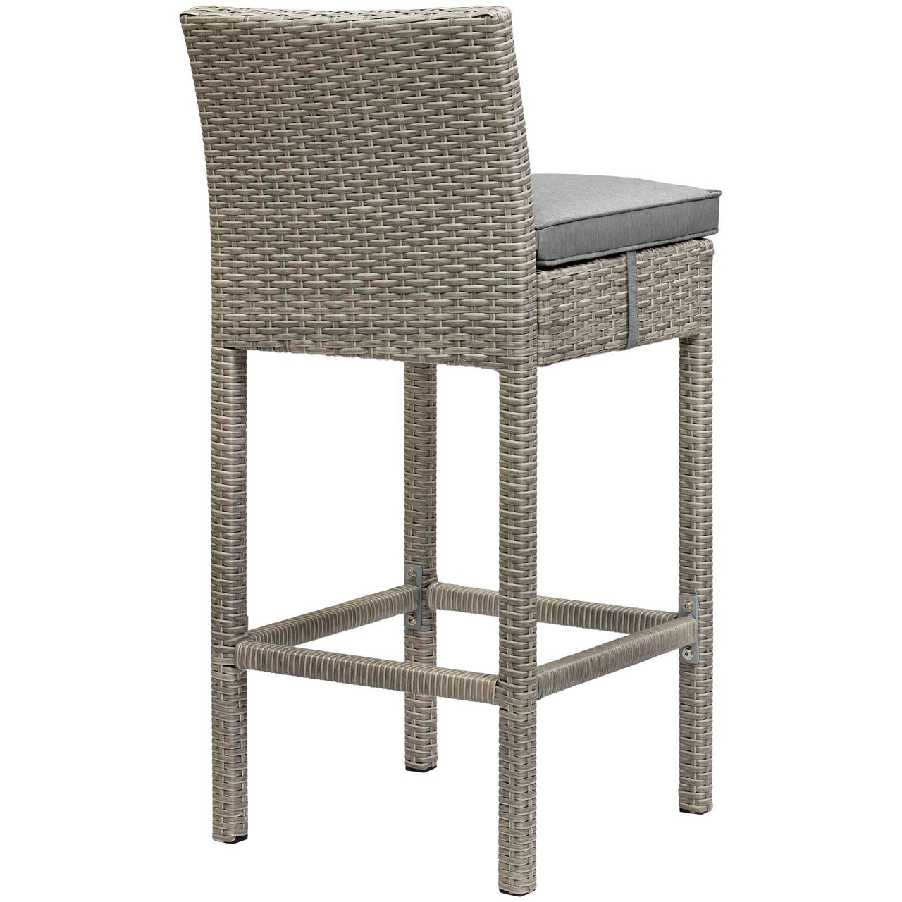 Condura Alfresco Woven Bar Stool Set of 2, Light Gray & Gray