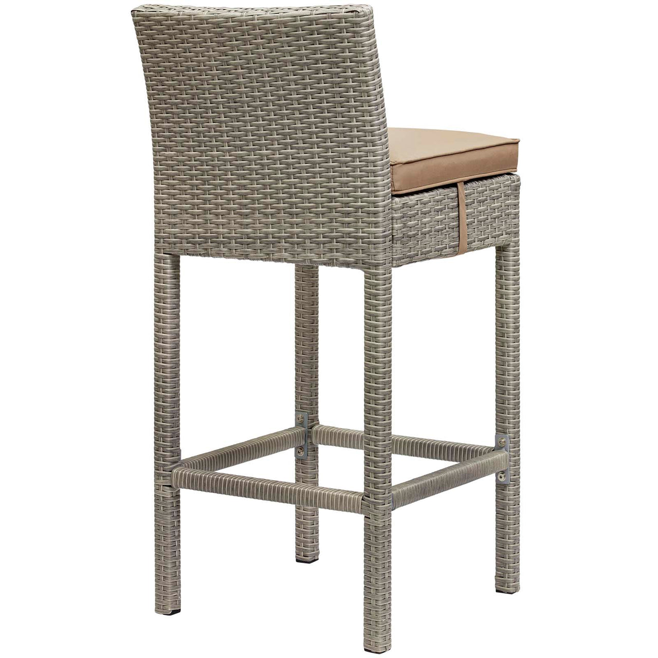Condura Alfresco Woven Bar Stool Set of 2, Light Gray & Mocha