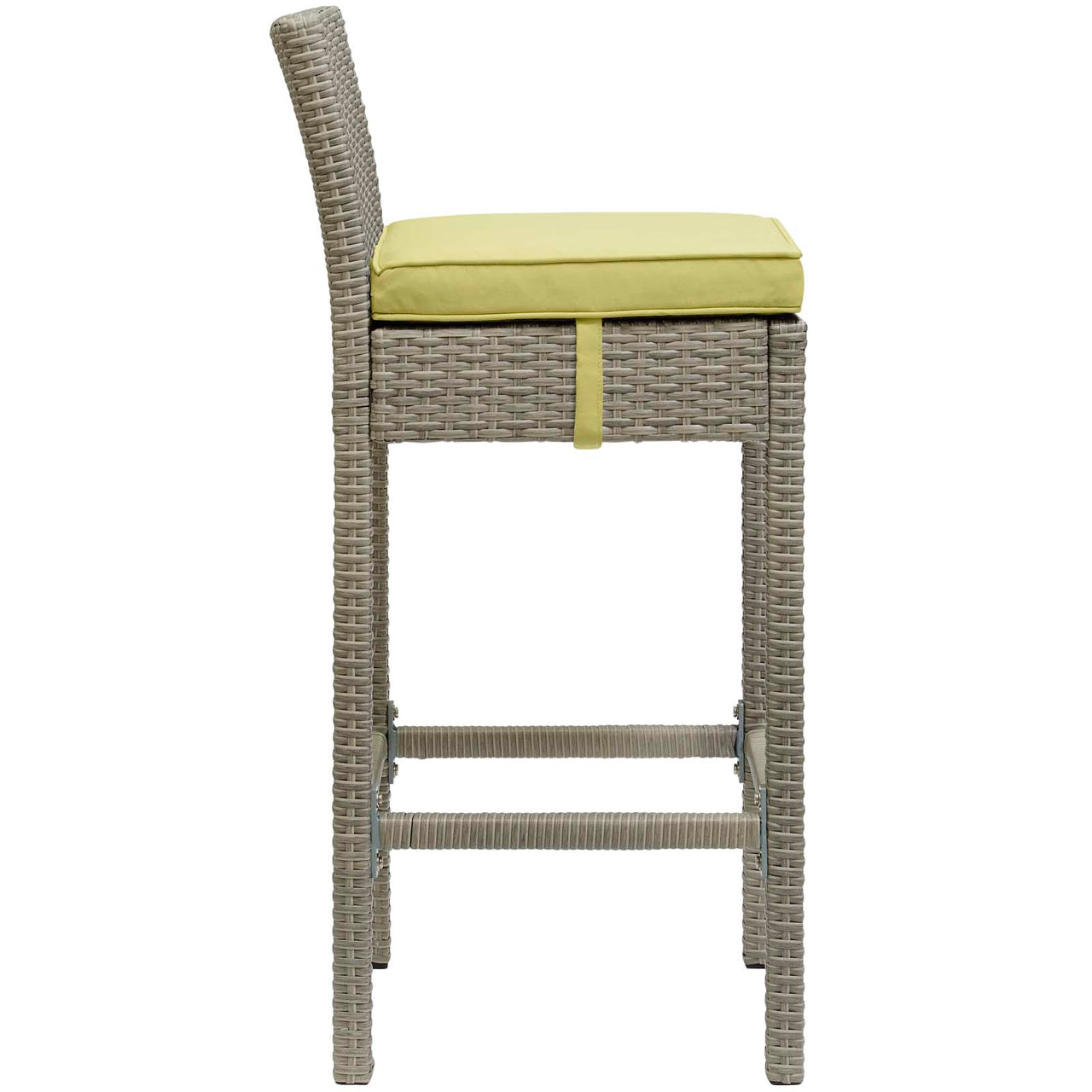 Condura Alfresco Woven Bar Stool Set of 2, Light Gray & Peridot