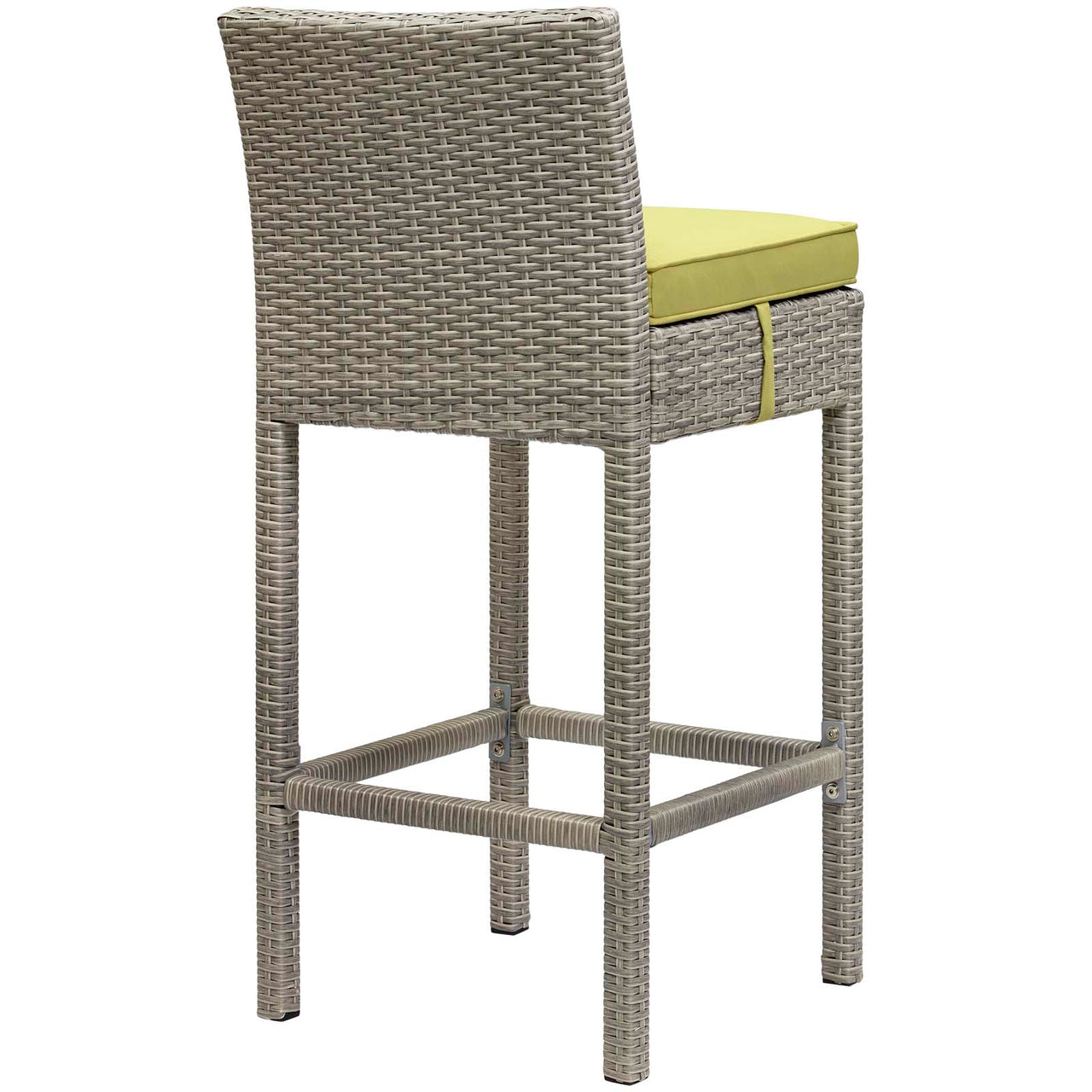 Condura Alfresco Woven Bar Stool Set of 2, Light Gray & Peridot
