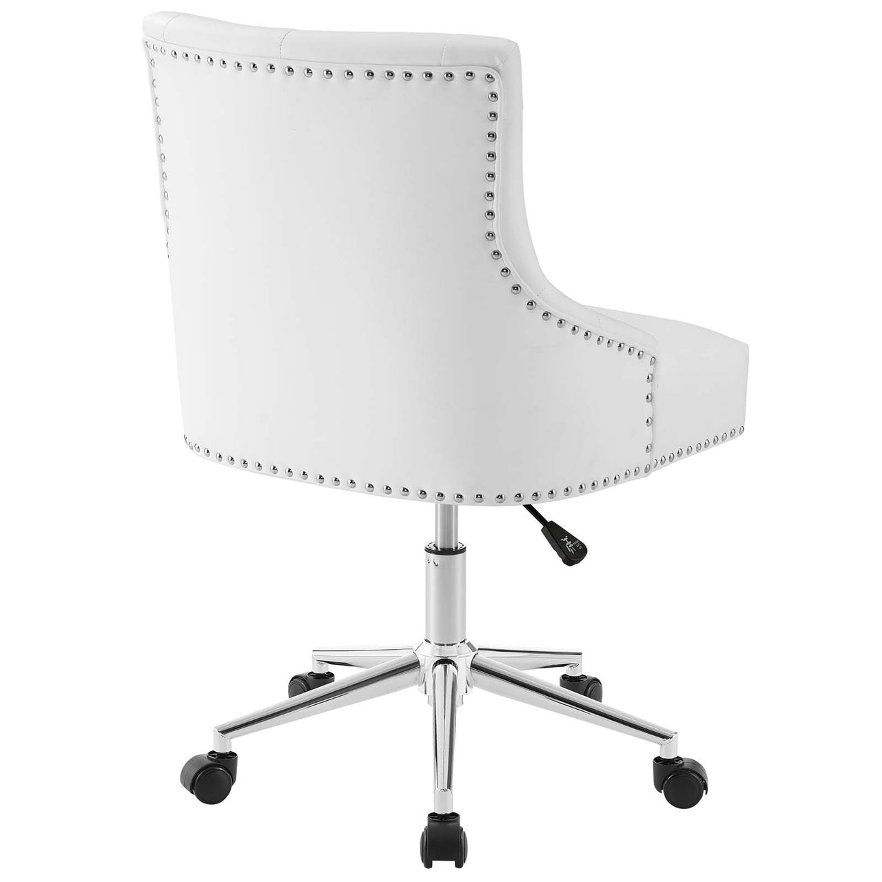 Cavell Button Swivel Faux Leather Office Chair, White
