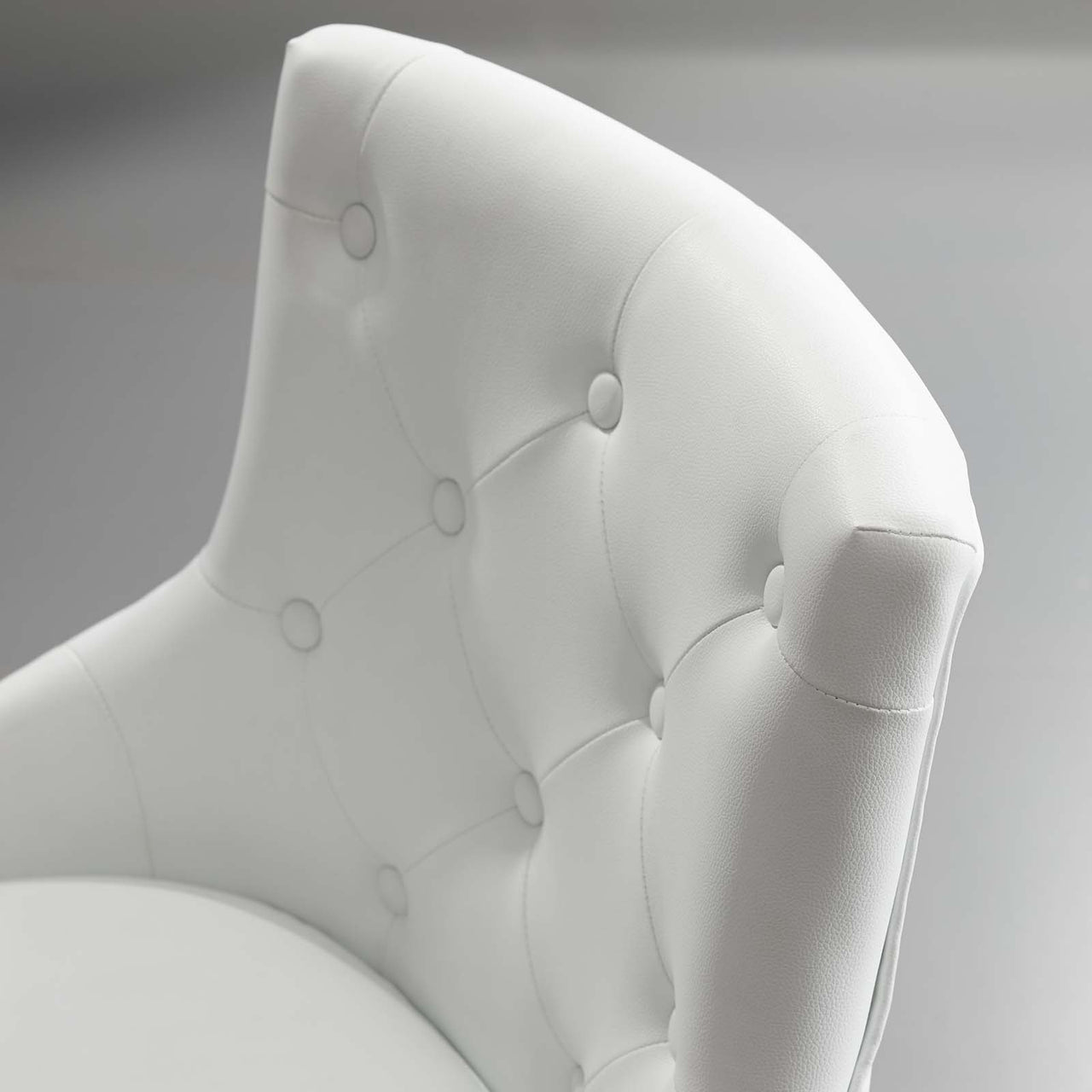 Cavell Button Swivel Faux Leather Office Chair, White