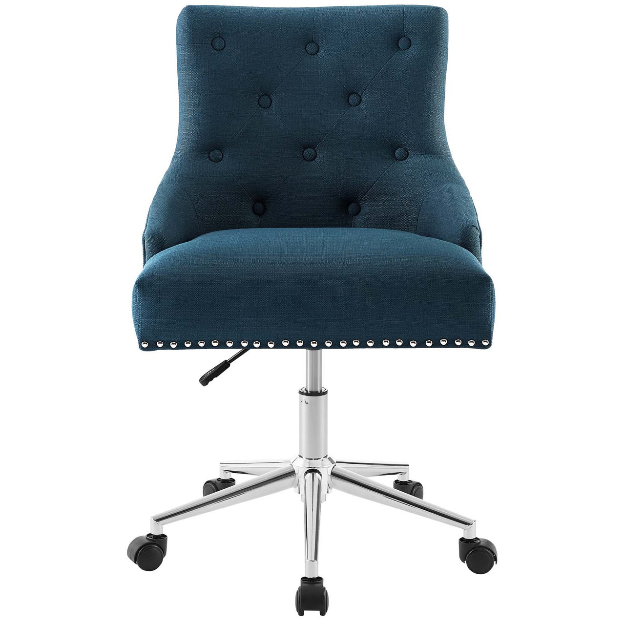 Cavell Button Swivel Fabric Office Chair, Azure