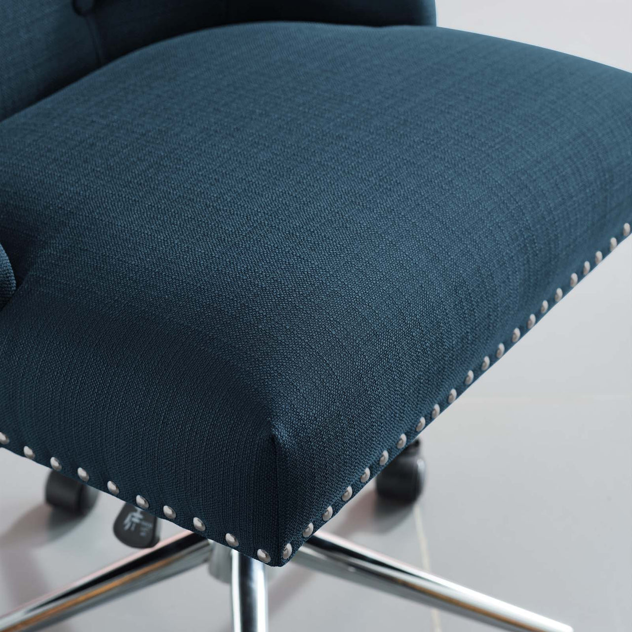 Cavell Button Swivel Fabric Office Chair, Azure