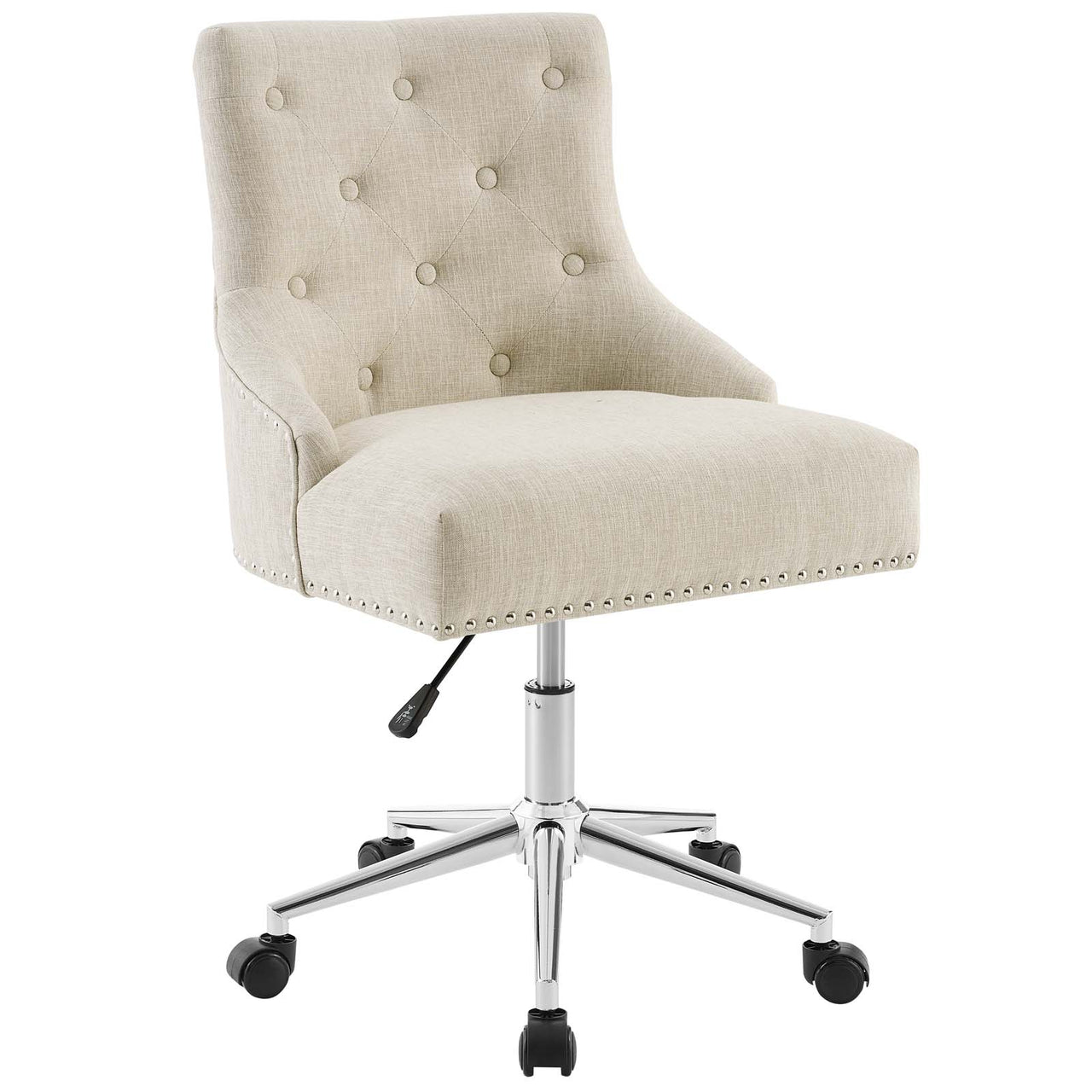 Cavell Button Swivel Fabric Office Chair, Beige