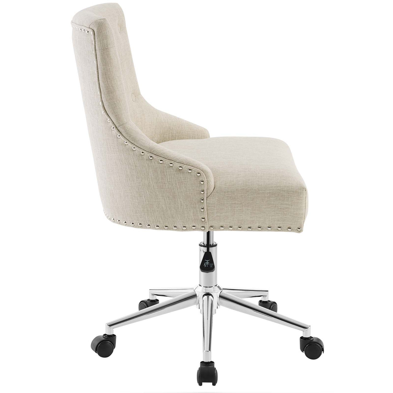 Cavell Button Swivel Fabric Office Chair, Beige