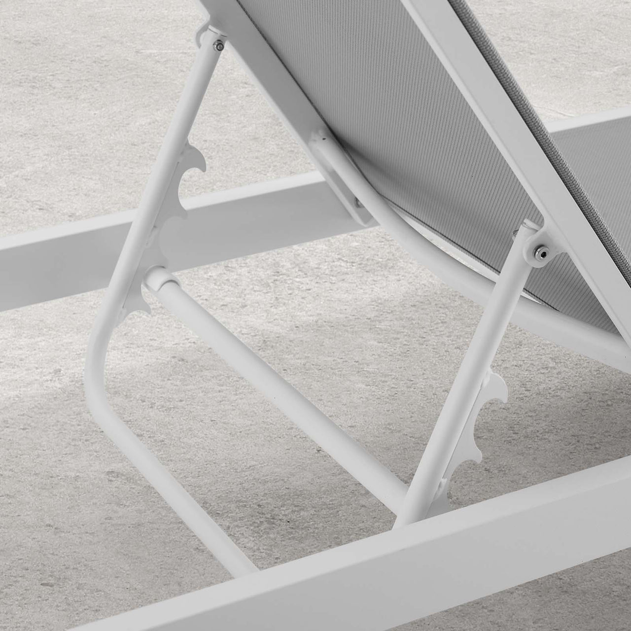 Charles Alfresco Chaise Lounge Chair Set of 4, White & Gray