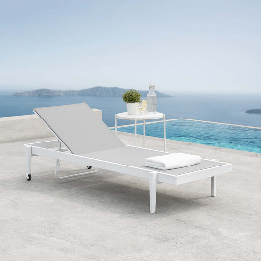 Charles Alfresco Chaise Lounge Chair, White & Gray