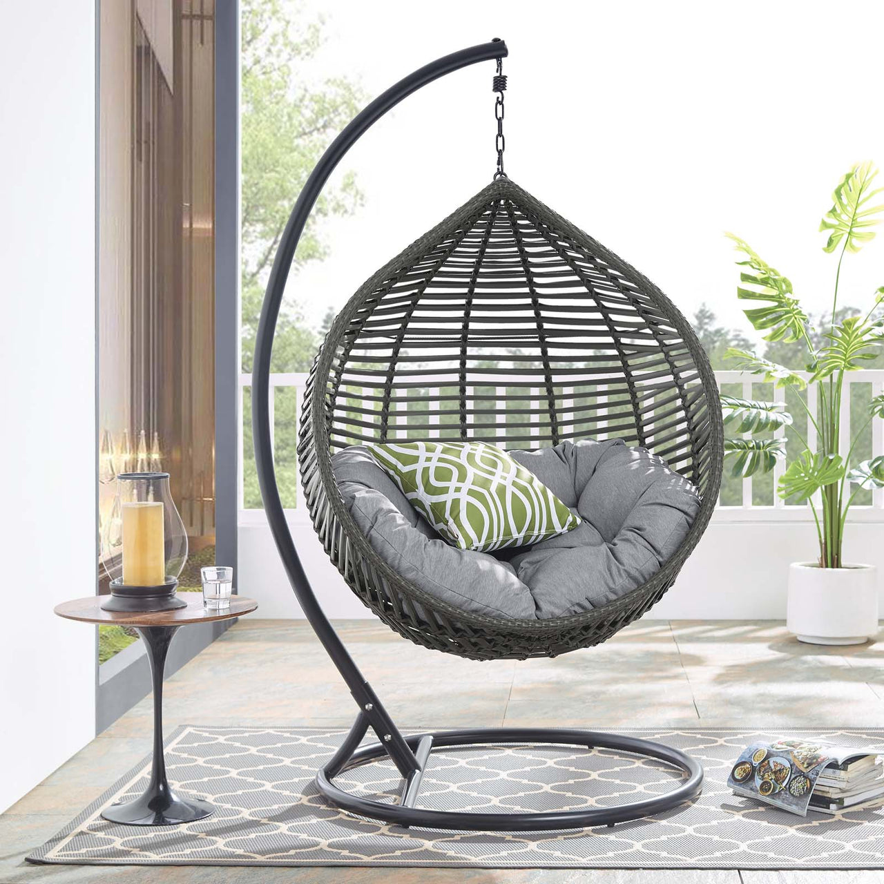 Cocoon Teardrop Alfresco Swing Chair, Gray