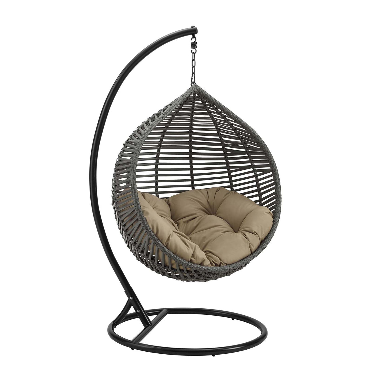 Cocoon Teardrop Alfresco Swing Chair, Gray & Mocha