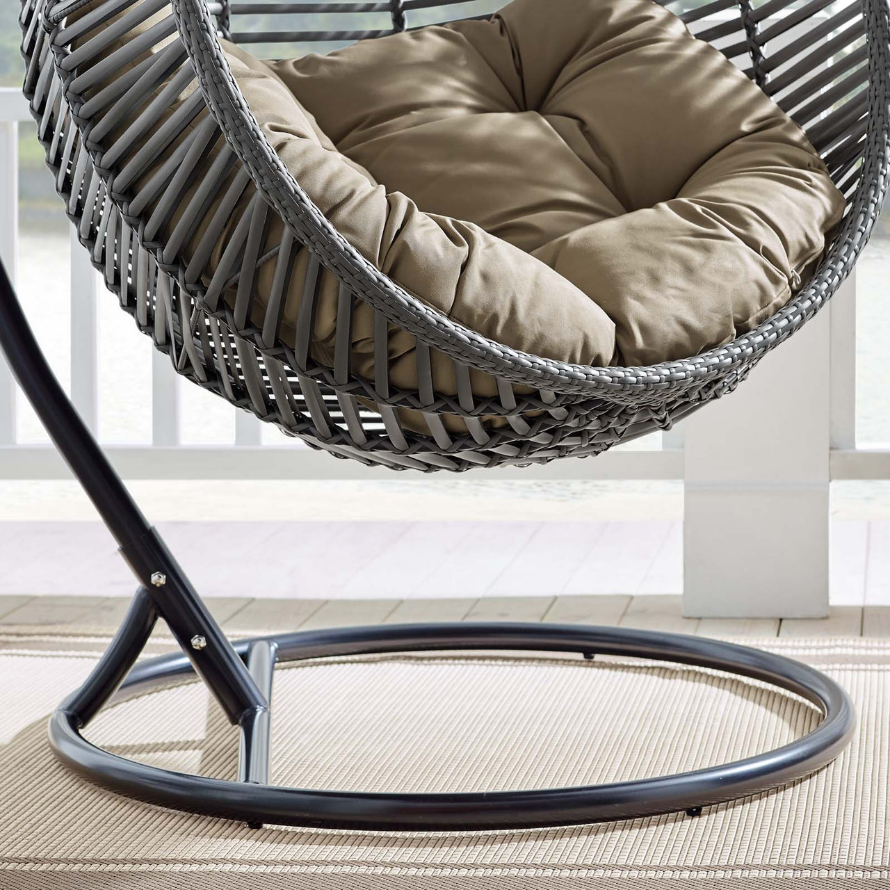 Cocoon Teardrop Alfresco Swing Chair, Gray & Mocha