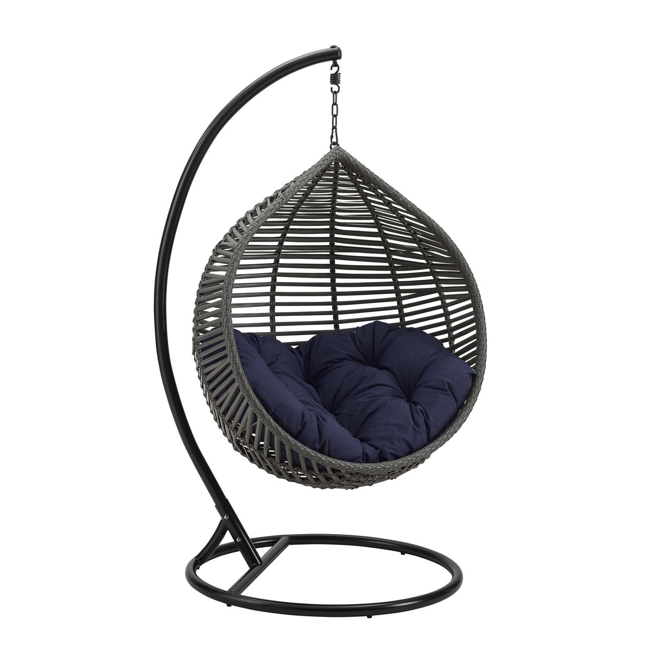 Cocoon Teardrop Alfresco Swing Chair, Gray & Navy