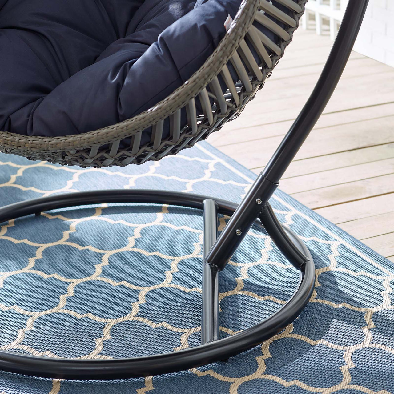 Cocoon Teardrop Alfresco Swing Chair, Gray & Navy