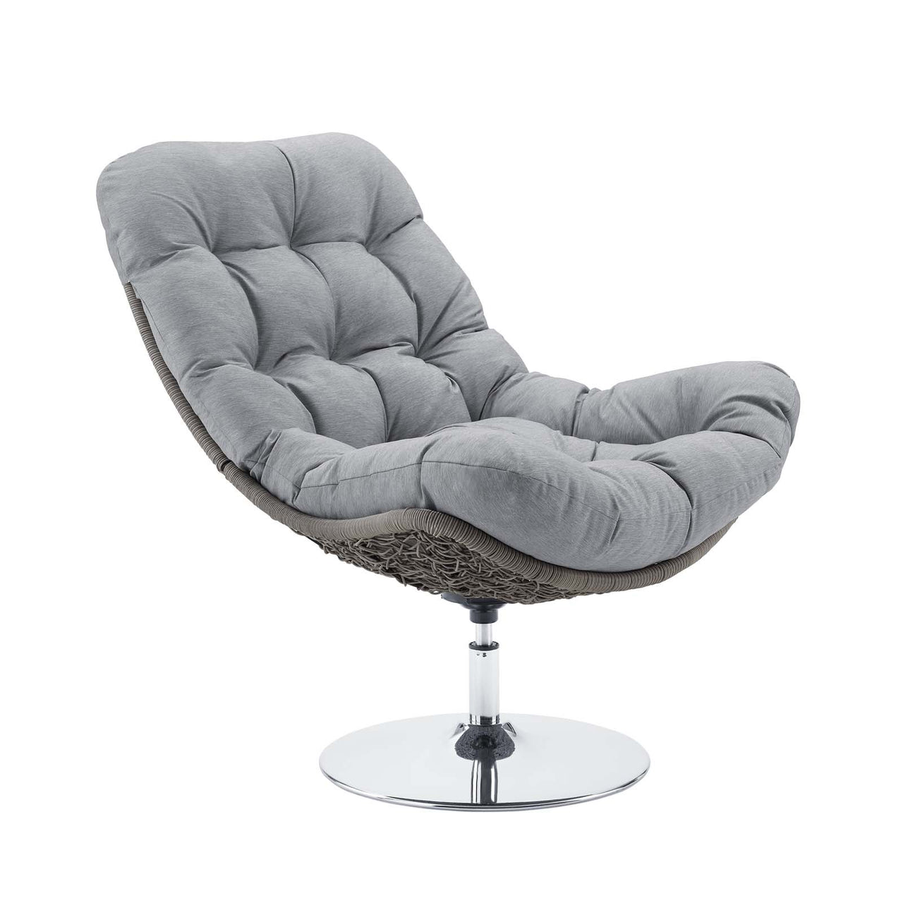 Bevran Alfresco Lounge Chair w/ Swivel, Light Gray & Gray