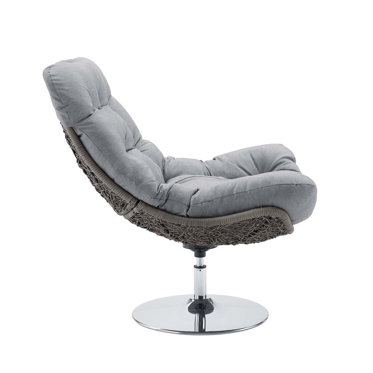 Bevran Alfresco Lounge Chair w/ Swivel, Light Gray & Gray