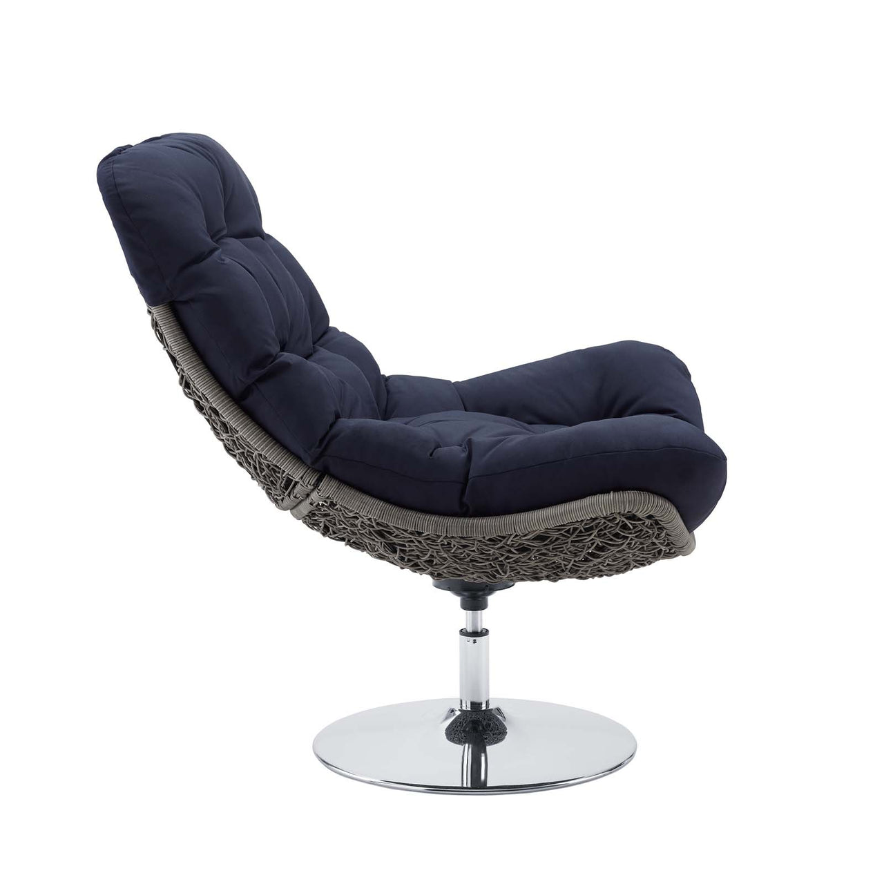 Bevran Alfresco Lounge Chair w/ Swivel, Light Gray & Navy