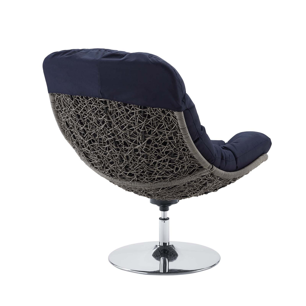 Bevran Alfresco Lounge Chair w/ Swivel, Light Gray & Navy
