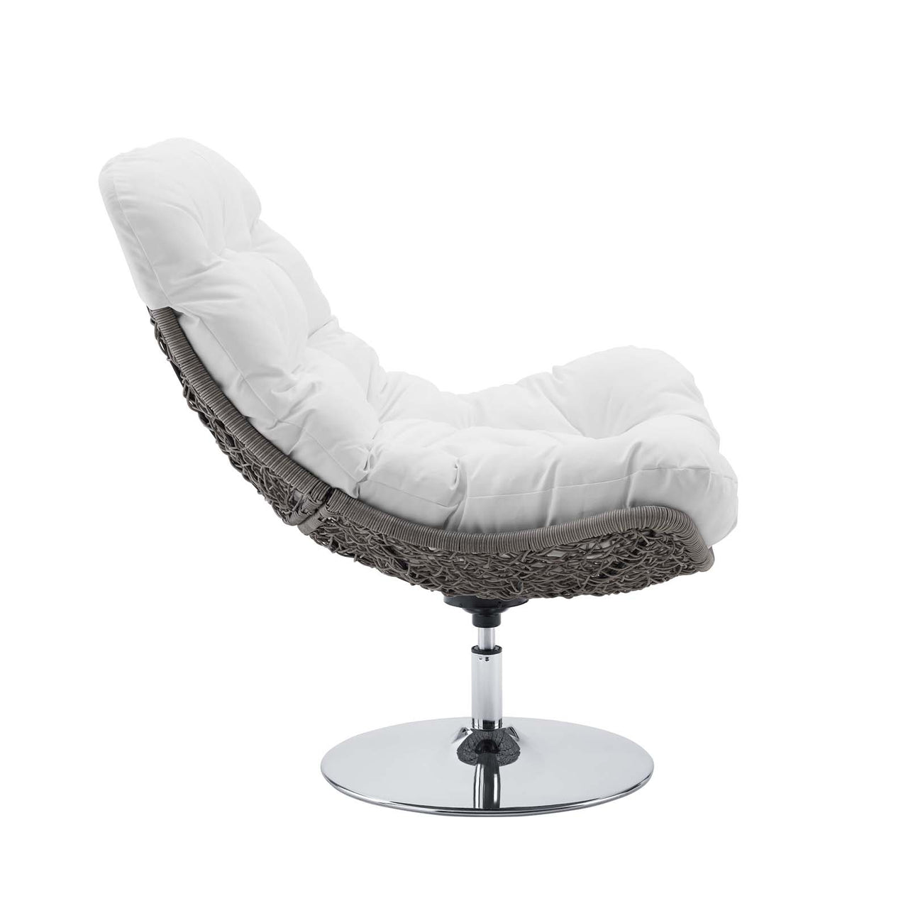 Bevran Alfresco Lounge Chair w/ Swivel, Light Gray & White