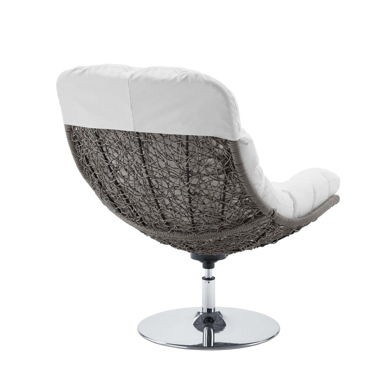 Bevran Alfresco Lounge Chair w/ Swivel, Light Gray & White