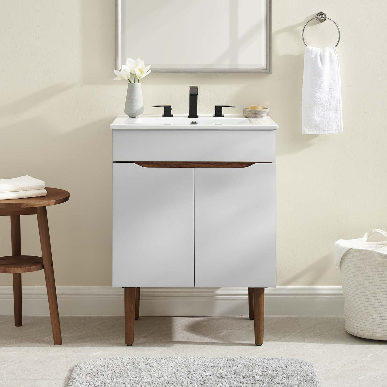 Arwyn Vanity Unit, Gray & White