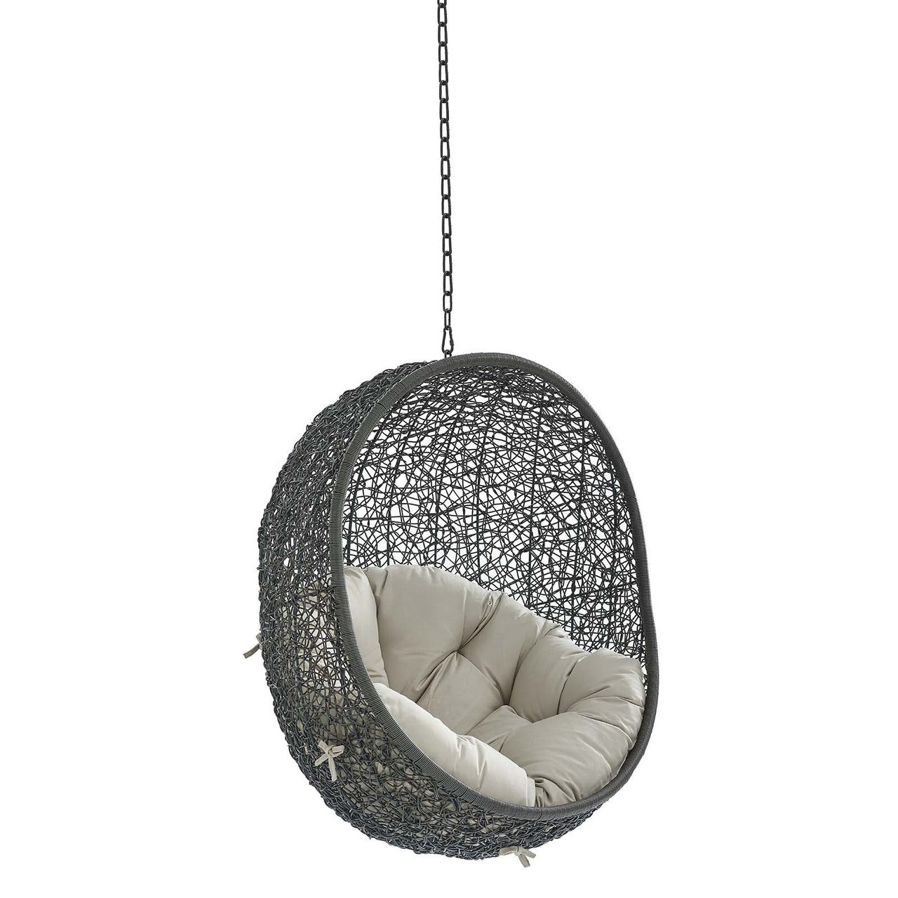 Shell Sunbrella® Fabric Alfresco Lounge Chair Swing w/o Stand, Gray & Beige