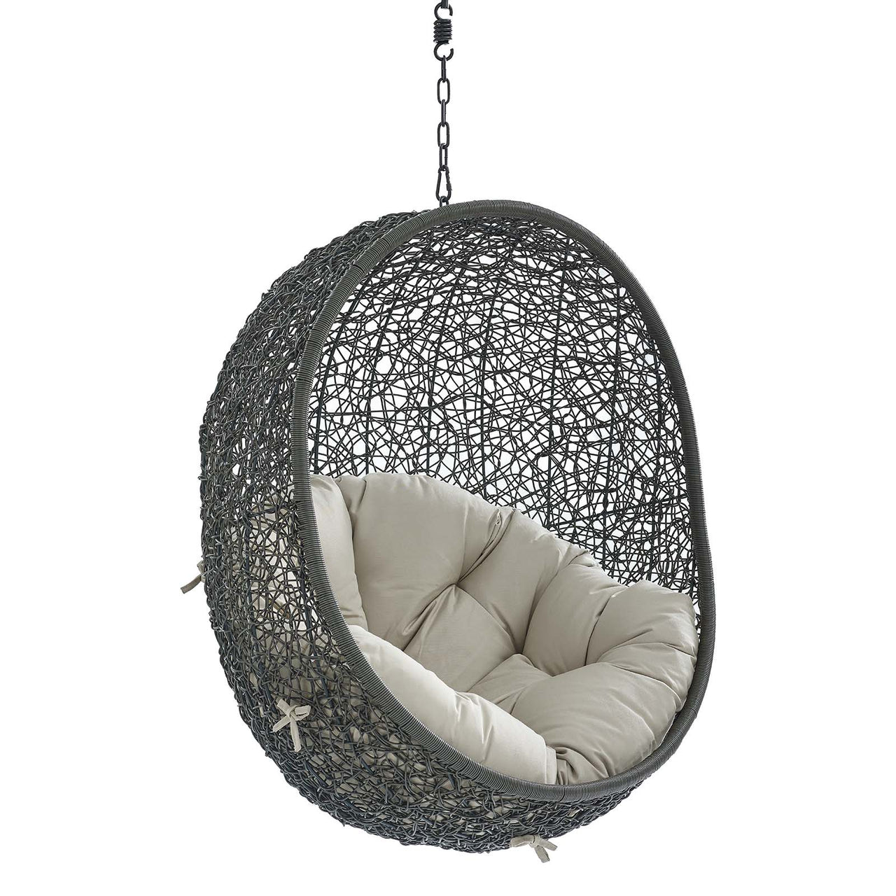 Shell Sunbrella® Fabric Alfresco Lounge Chair Swing w/o Stand, Gray & Beige