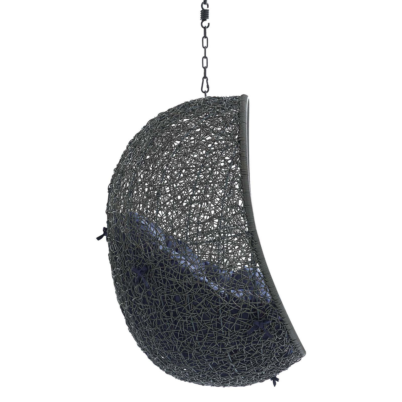 Shell Sunbrella® Fabric Alfresco Lounge Chair Swing w/o Stand, Gray & Navy
