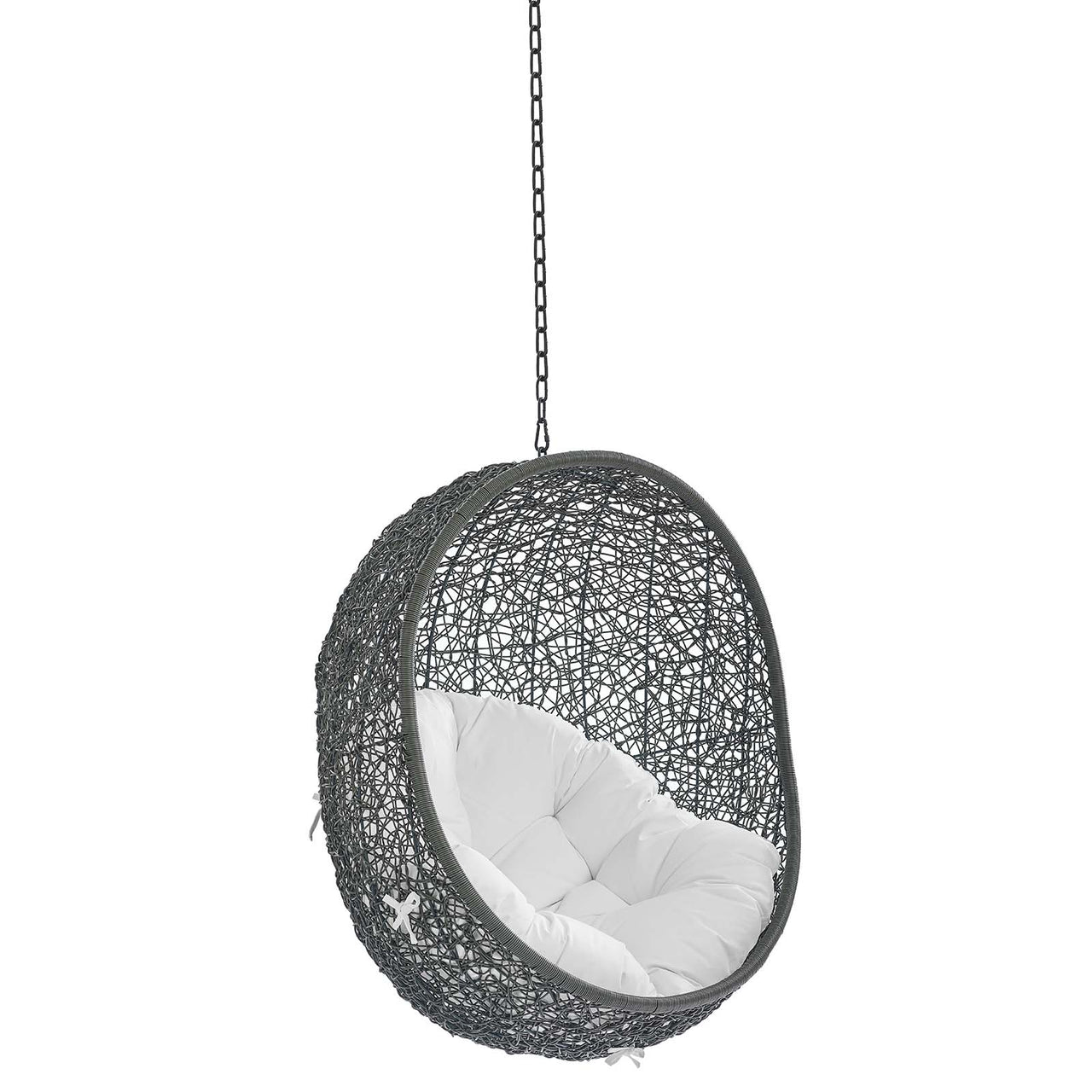 Shell Sunbrella® Fabric Alfresco Lounge Chair Swing w/o Stand, Gray & White