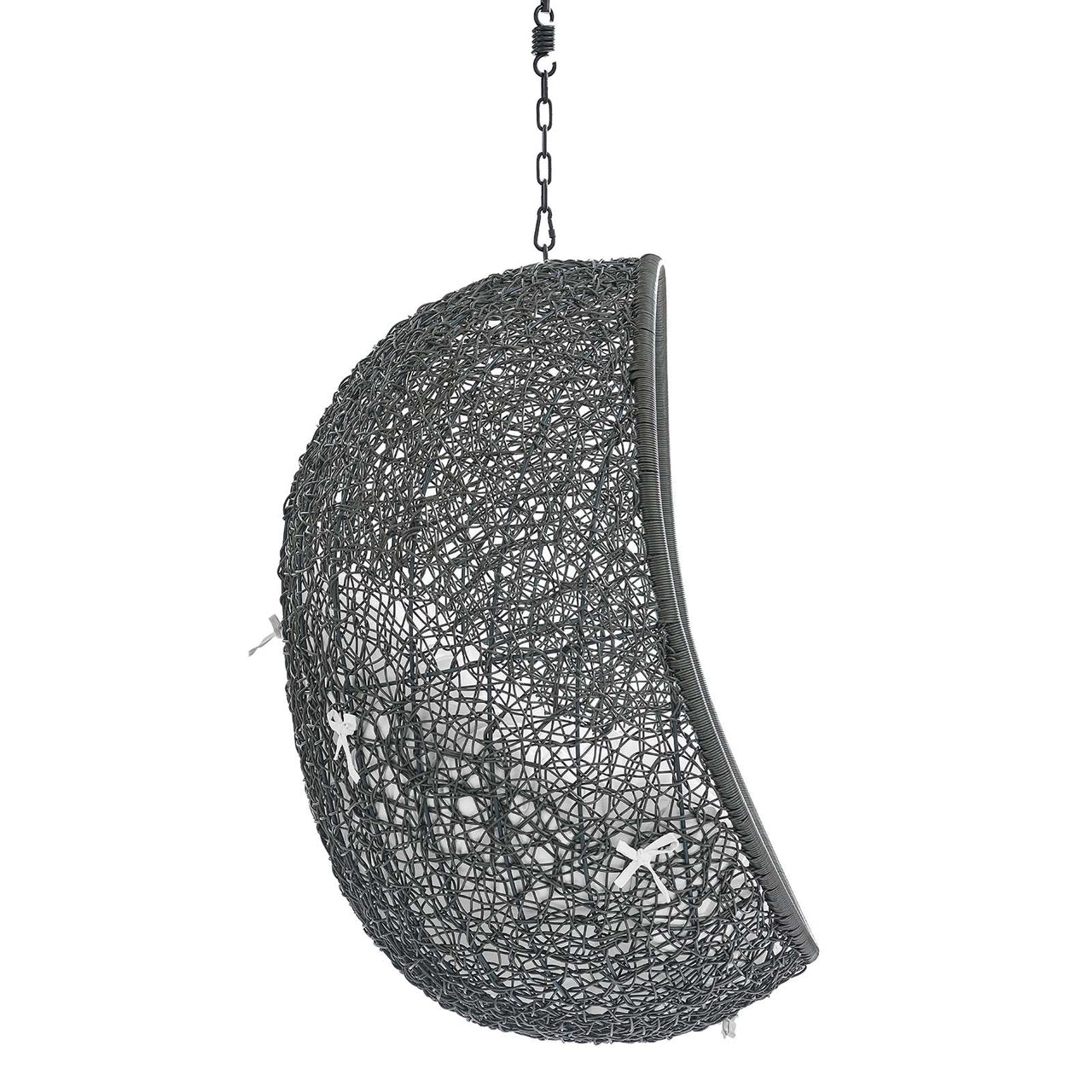 Shell Sunbrella® Fabric Alfresco Lounge Chair Swing w/o Stand, Gray & White