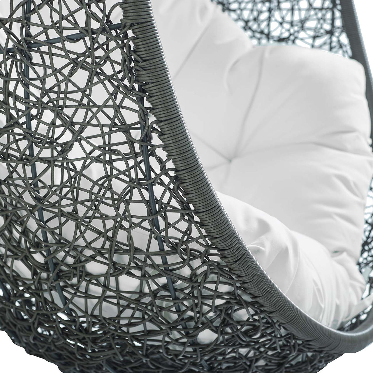 Shell Sunbrella® Fabric Alfresco Lounge Chair Swing w/o Stand, Gray & White