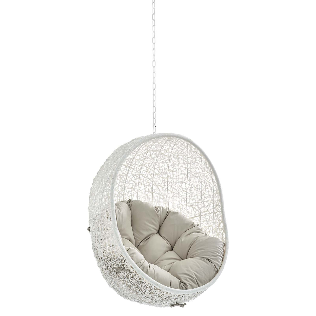 Shell Sunbrella® Fabric Alfresco Lounge Chair Swing w/o Stand, White & Beige