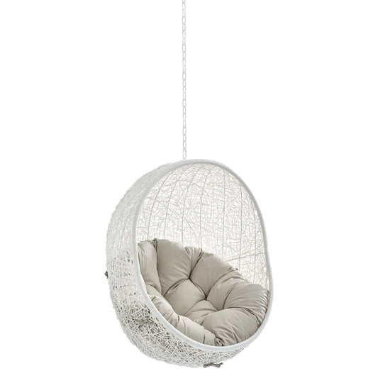 Shell Sunbrella® Fabric Alfresco Lounge Chair Swing w/o Stand, White & Beige