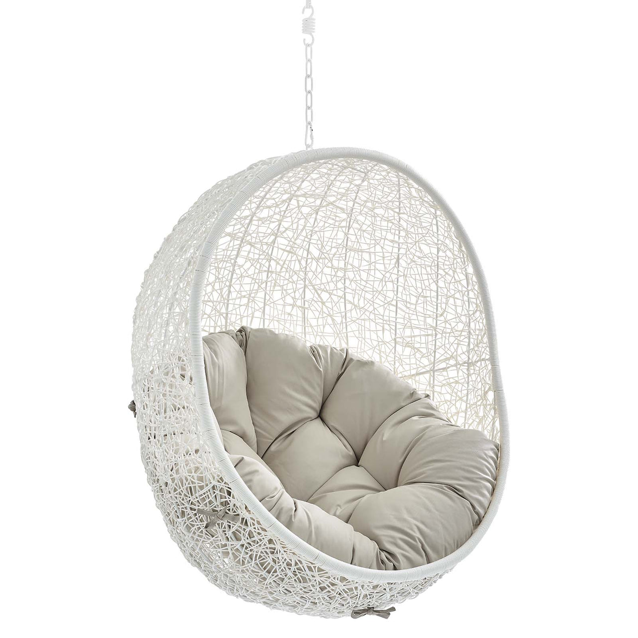 Shell Sunbrella® Fabric Alfresco Lounge Chair Swing w/o Stand, White & Beige