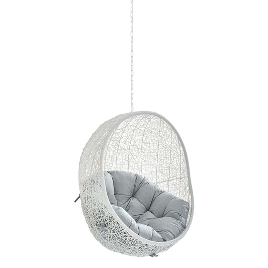 Shell Sunbrella® Fabric Alfresco Lounge Chair Swing w/o Stand, White & Gray