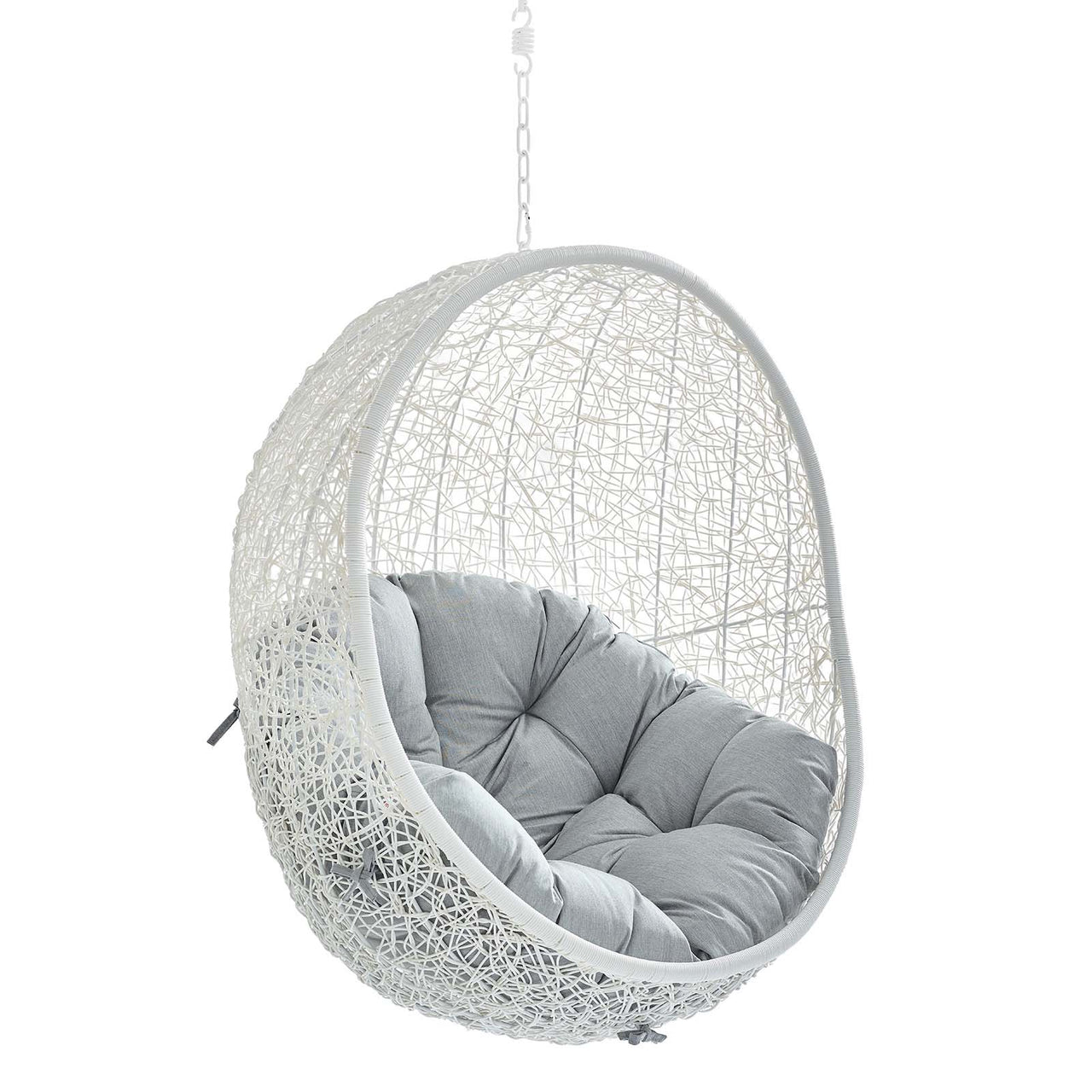 Shell Sunbrella® Fabric Alfresco Lounge Chair Swing w/o Stand, White & Gray