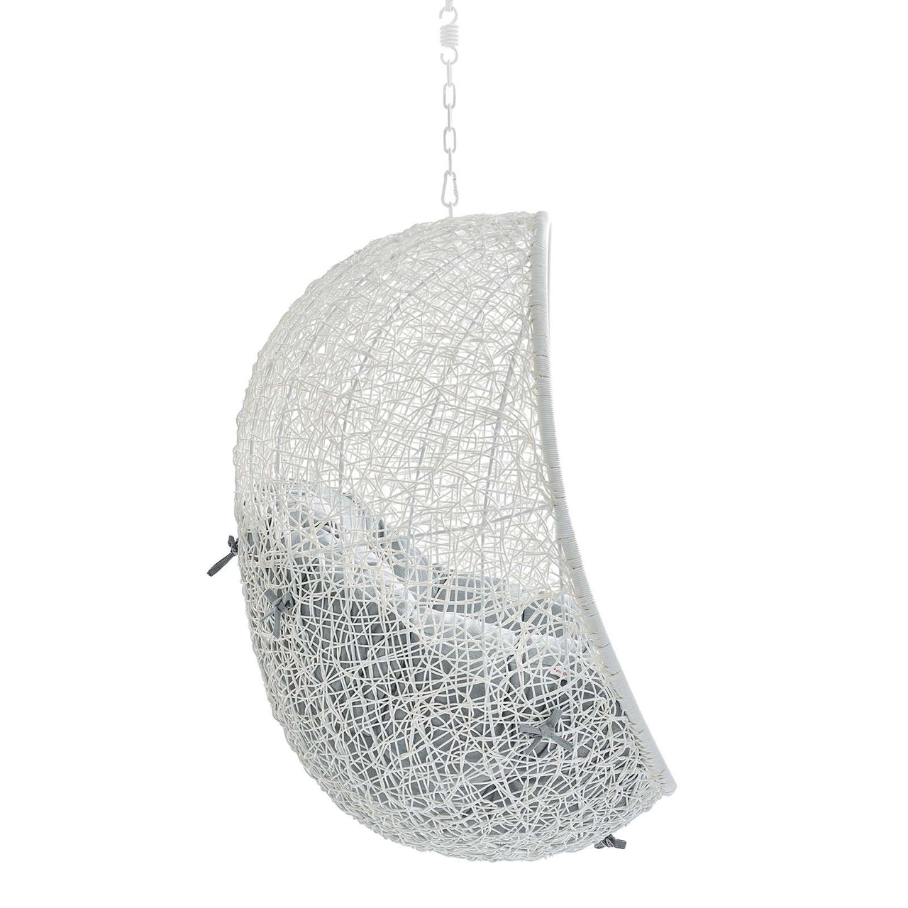 Shell Sunbrella® Fabric Alfresco Lounge Chair Swing w/o Stand, White & Gray
