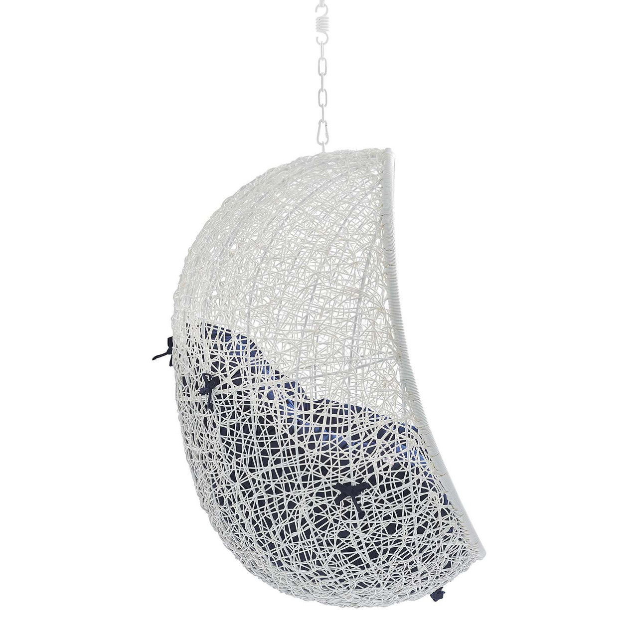 Shell Sunbrella® Fabric Alfresco Lounge Chair Swing w/o Stand, White & Navy