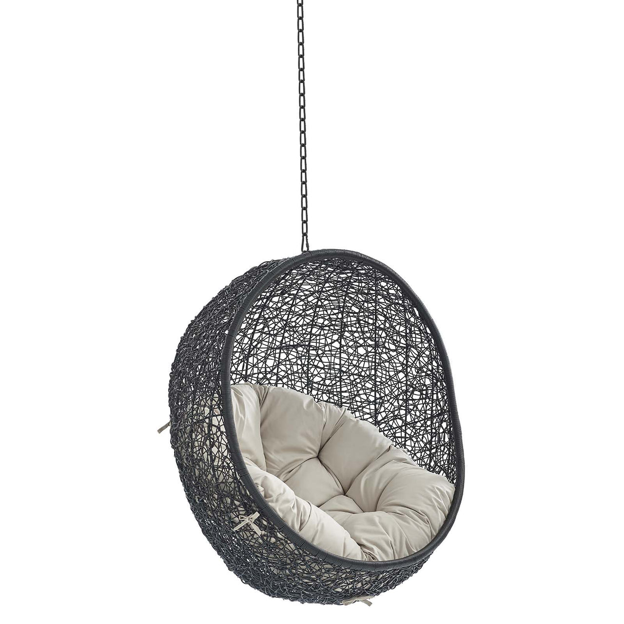 Chrysalis Luxe Sunbrella® Fabric Alfresco Lounge Chair Swing w/o Stand, Black & Beige