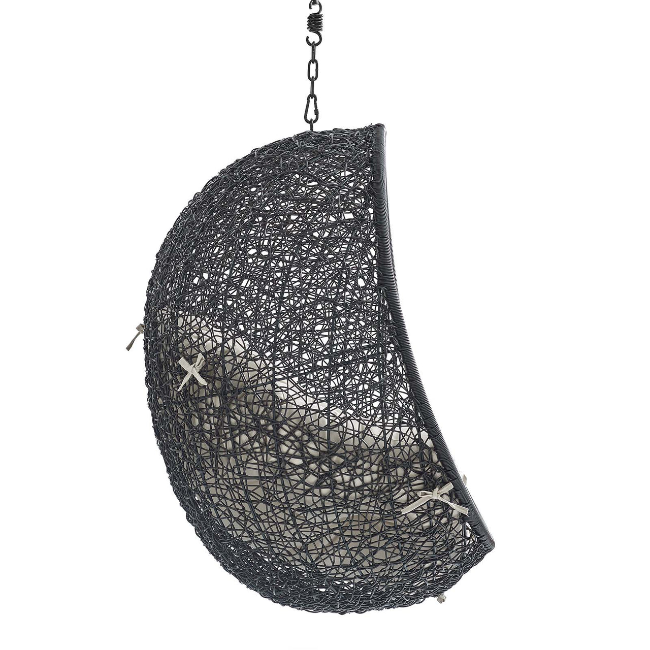 Chrysalis Luxe Sunbrella® Fabric Alfresco Lounge Chair Swing w/o Stand, Black & Beige