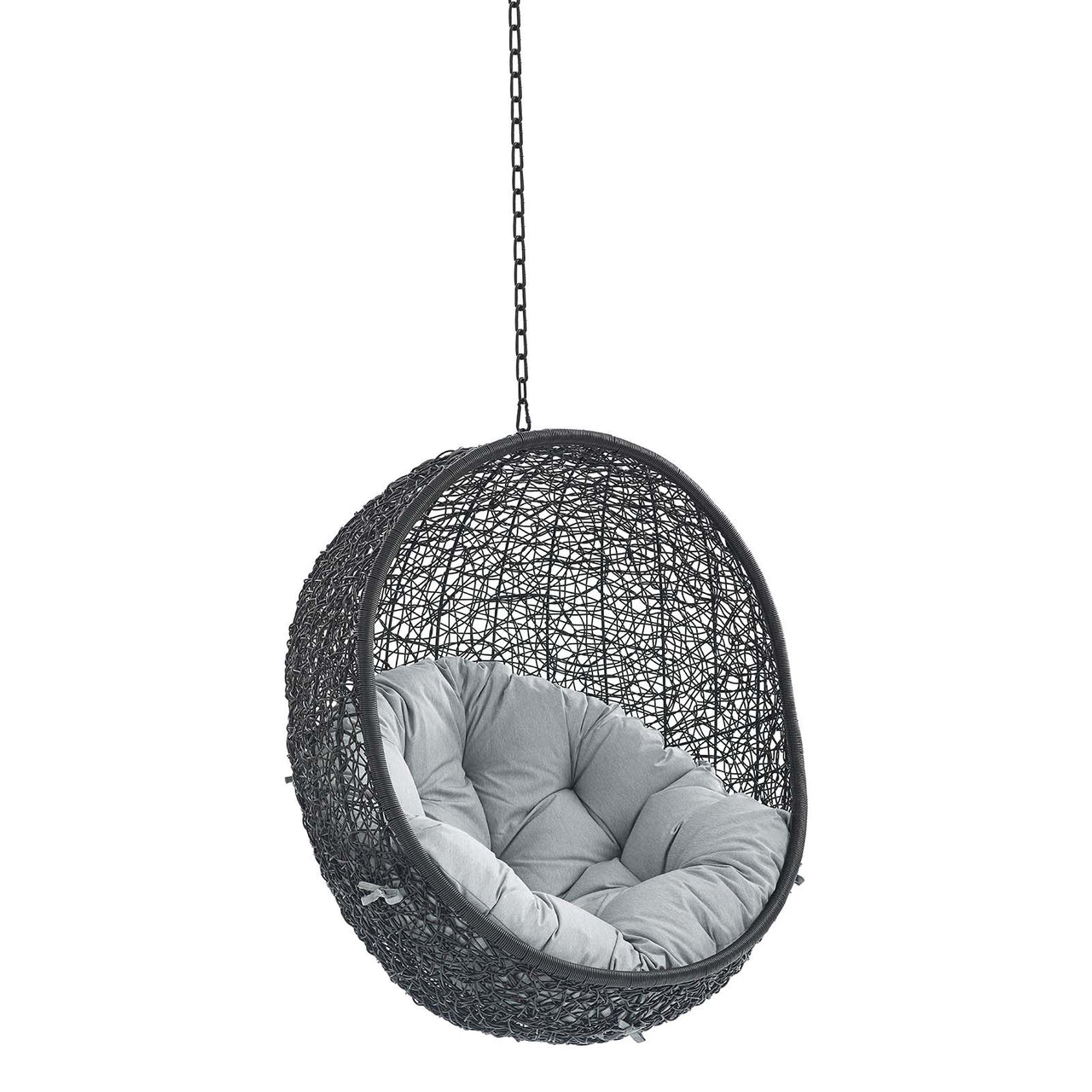Encase Sunbrella® Fabric Swing Outdoor Patio Lounge Chair Without Stand, Black & Gray