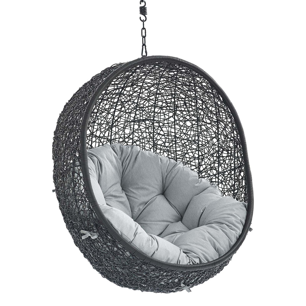 Encase Sunbrella® Fabric Swing Outdoor Patio Lounge Chair Without Stand, Black & Gray
