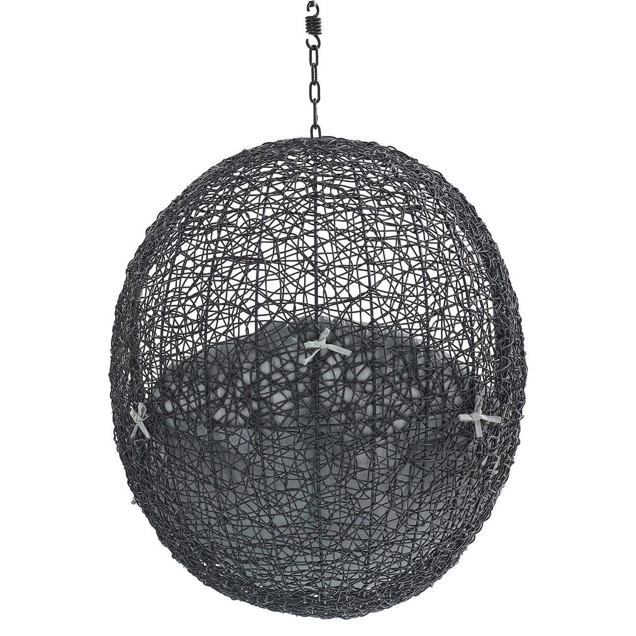 Encase Sunbrella® Fabric Swing Outdoor Patio Lounge Chair Without Stand, Black & Gray
