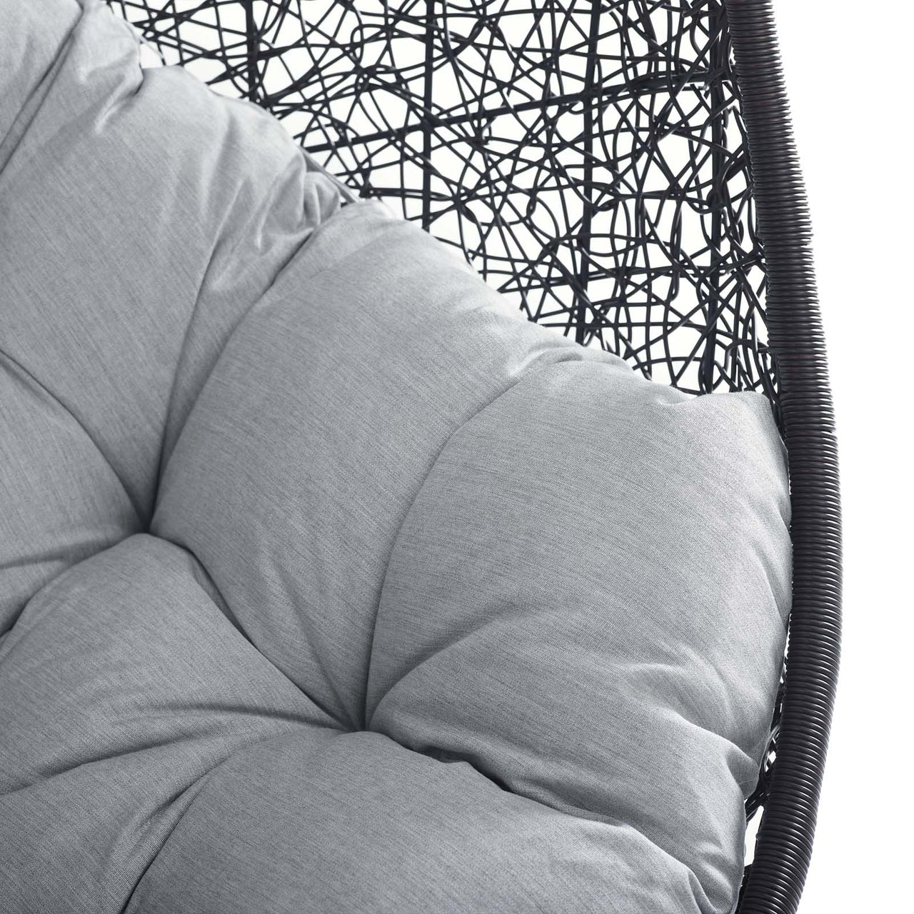 Encase Sunbrella® Fabric Swing Outdoor Patio Lounge Chair Without Stand, Black & Gray