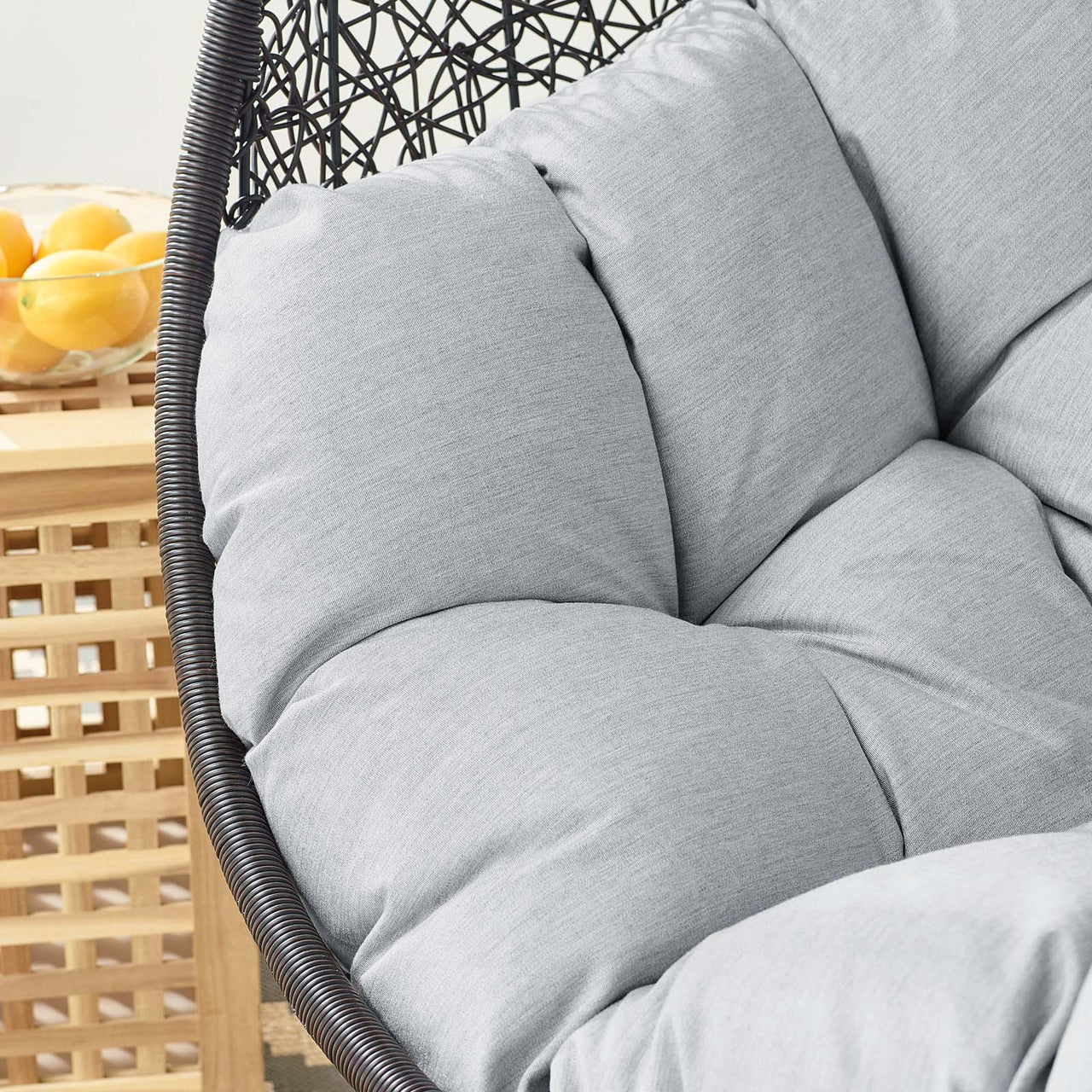 Encase Sunbrella® Fabric Swing Outdoor Patio Lounge Chair Without Stand, Black & Gray