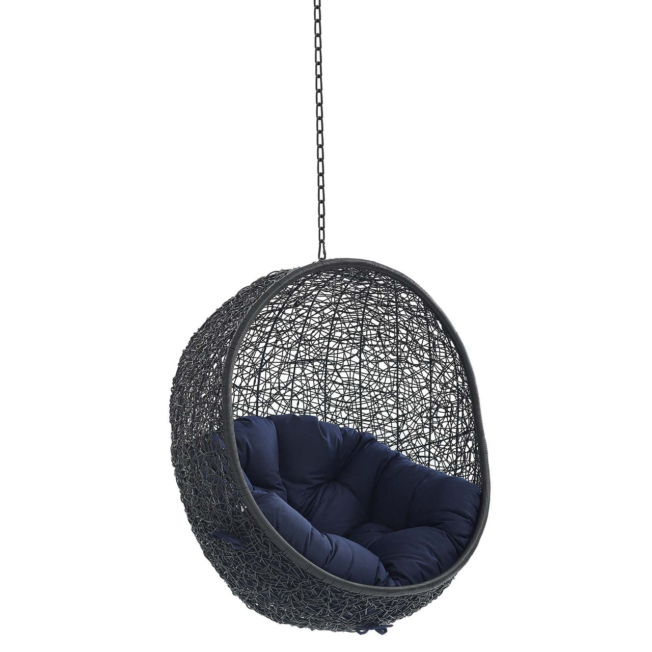 Chrysalis Luxe Sunbrella® Fabric Alfresco Lounge Chair Swing w/o Stand, Black & Navy