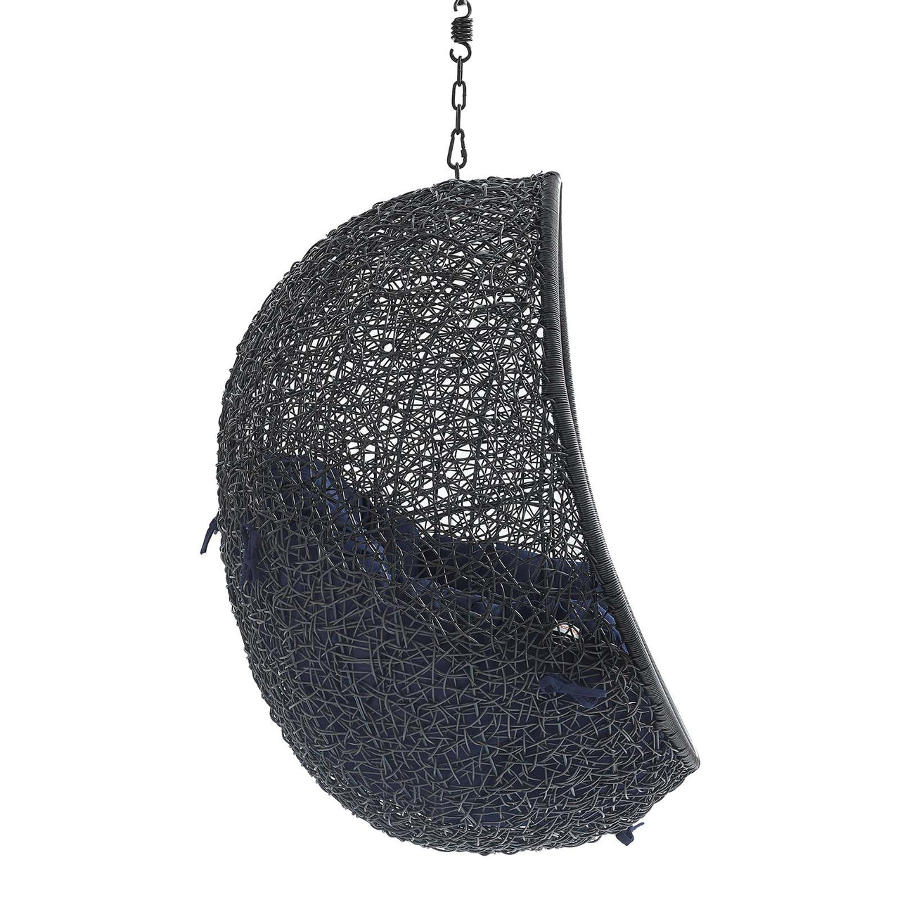 Chrysalis Luxe Sunbrella® Fabric Alfresco Lounge Chair Swing w/o Stand, Black & Navy