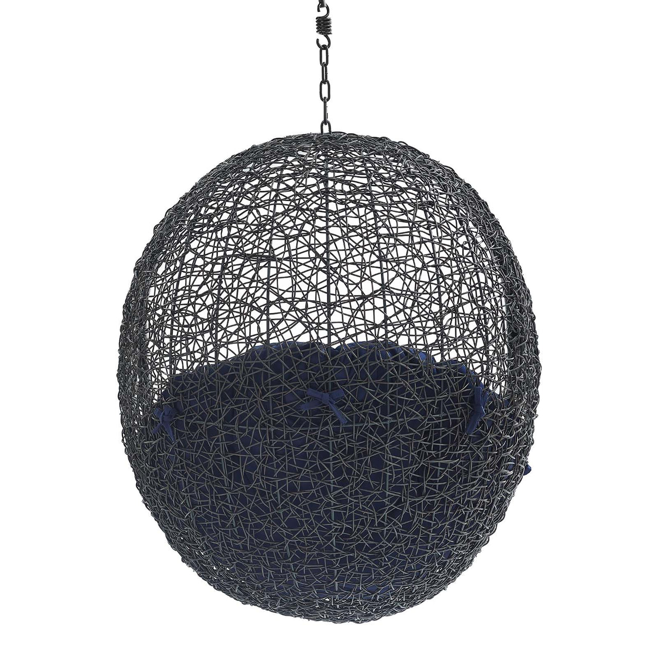 Chrysalis Luxe Sunbrella® Fabric Alfresco Lounge Chair Swing w/o Stand, Black & Navy