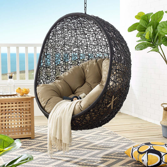 Chrysalis Swing Alfresco Lounge Chair w/o Stand, Black & Mocha