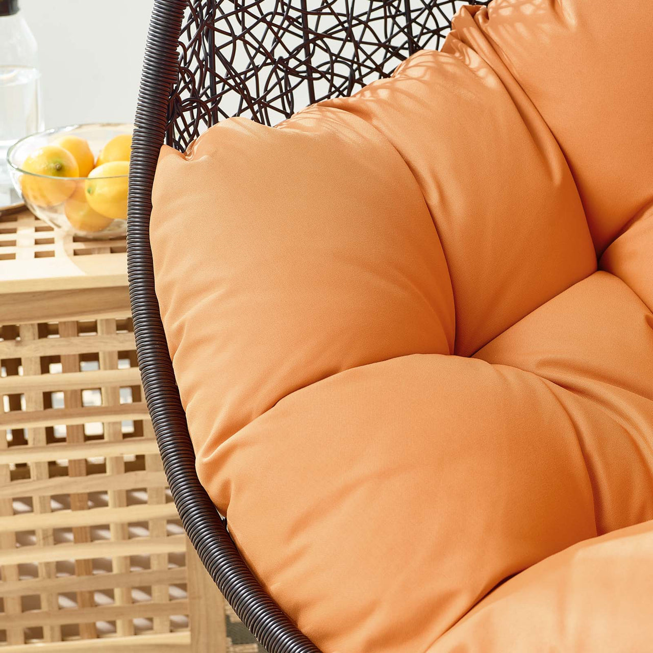 Chrysalis Swing Alfresco Lounge Chair w/o Stand, Black & Orange